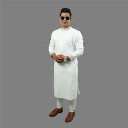 "Men's Regular Fit Panjabi  Collar & Calf Embroidery"